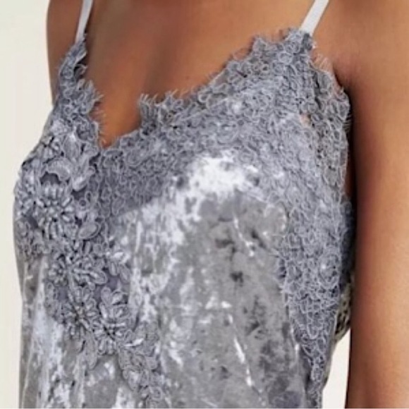 Anthropologie Porridge Tessie Silver Grey Velvet Dress NWT Small - Picture 3 of 13